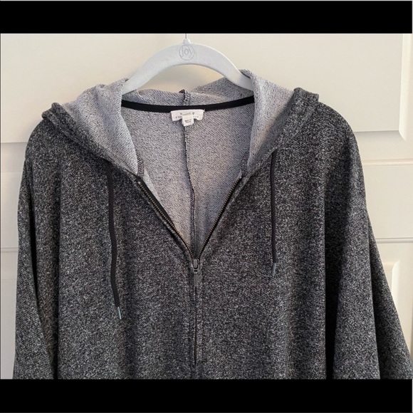 Soft Joie gray & black draped zip up sweatshirt - Picture 2 of 8